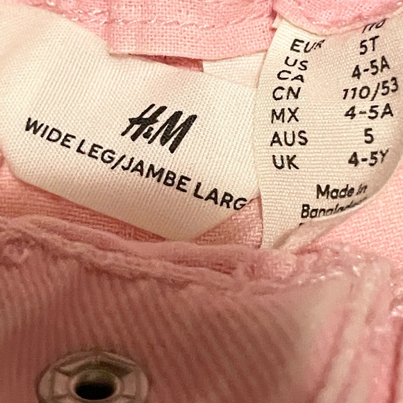 Sz 5T  H&M wide leg paper bag jeans light pink  NWT - Picture 8 of 9